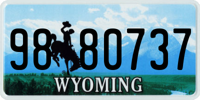 WY license plate 9880737