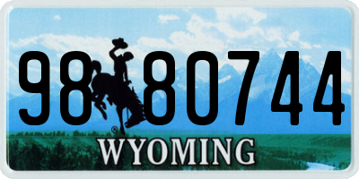 WY license plate 9880744