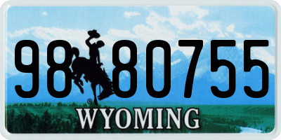 WY license plate 9880755
