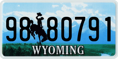WY license plate 9880791