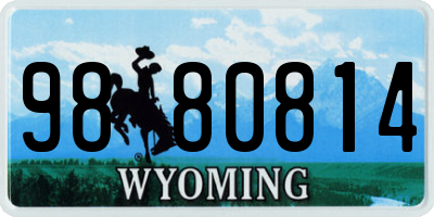 WY license plate 9880814