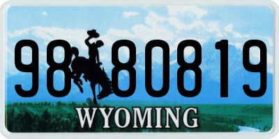 WY license plate 9880819