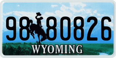 WY license plate 9880826