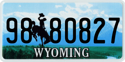 WY license plate 9880827