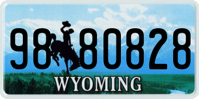 WY license plate 9880828