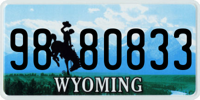 WY license plate 9880833