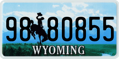 WY license plate 9880855