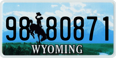 WY license plate 9880871
