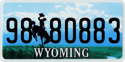 WY license plate 9880883