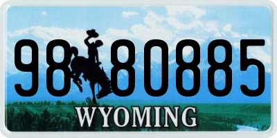 WY license plate 9880885