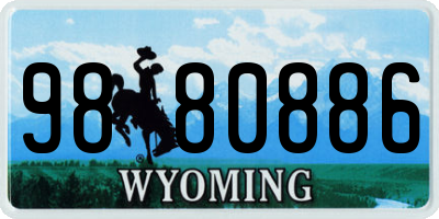 WY license plate 9880886