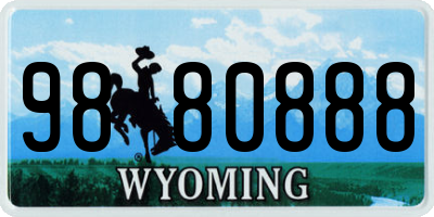 WY license plate 9880888