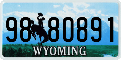 WY license plate 9880891