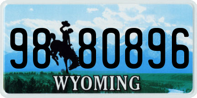 WY license plate 9880896
