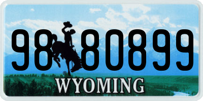 WY license plate 9880899