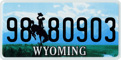 WY license plate 9880903