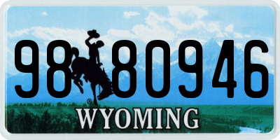 WY license plate 9880946