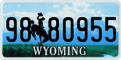 WY license plate 9880955