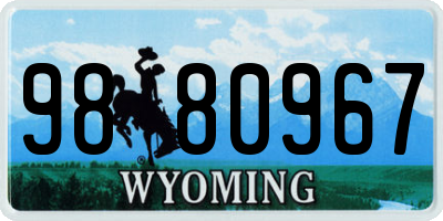 WY license plate 9880967