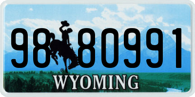 WY license plate 9880991