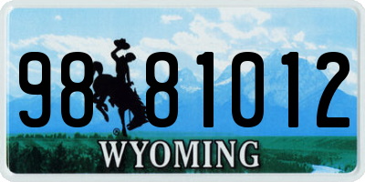 WY license plate 9881012