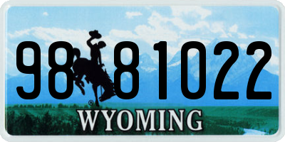 WY license plate 9881022