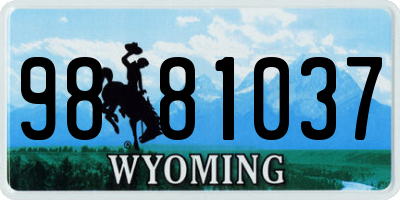 WY license plate 9881037