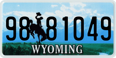 WY license plate 9881049
