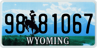 WY license plate 9881067