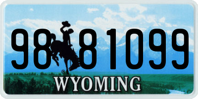 WY license plate 9881099