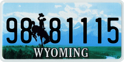 WY license plate 9881115