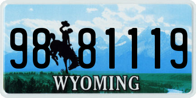WY license plate 9881119