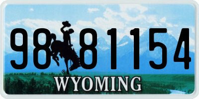 WY license plate 9881154
