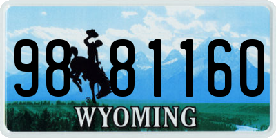 WY license plate 9881160