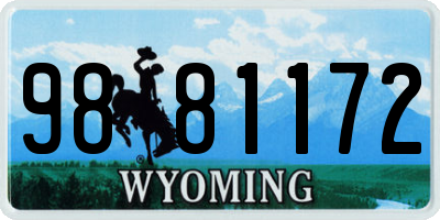 WY license plate 9881172