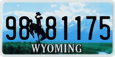 WY license plate 9881175