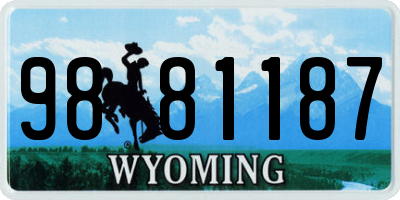 WY license plate 9881187