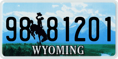 WY license plate 9881201