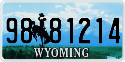 WY license plate 9881214