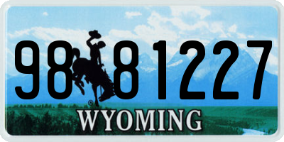 WY license plate 9881227