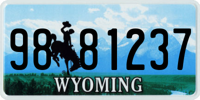 WY license plate 9881237