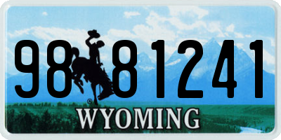 WY license plate 9881241