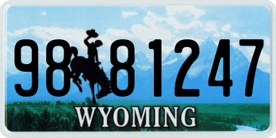 WY license plate 9881247