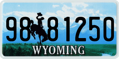 WY license plate 9881250