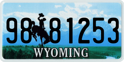 WY license plate 9881253