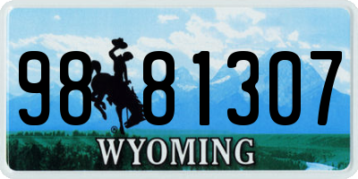 WY license plate 9881307