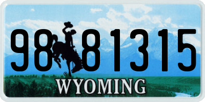 WY license plate 9881315
