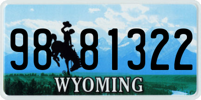 WY license plate 9881322