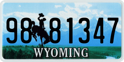 WY license plate 9881347