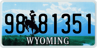 WY license plate 9881351